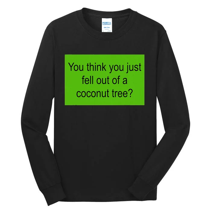 Kamala Coconut Tree Brat Green Meme Trend Gen Z Tall Long Sleeve T-Shirt