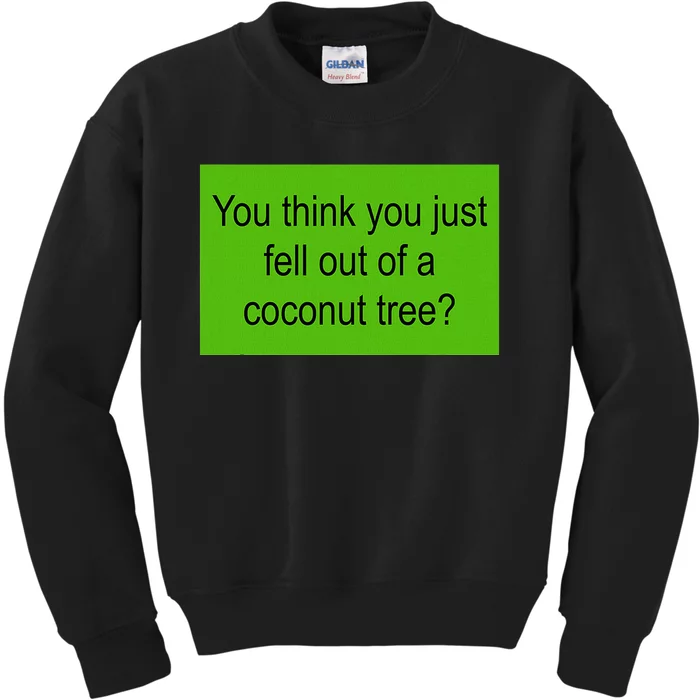 Kamala Coconut Tree Brat Green Meme Trend Gen Z Kids Sweatshirt