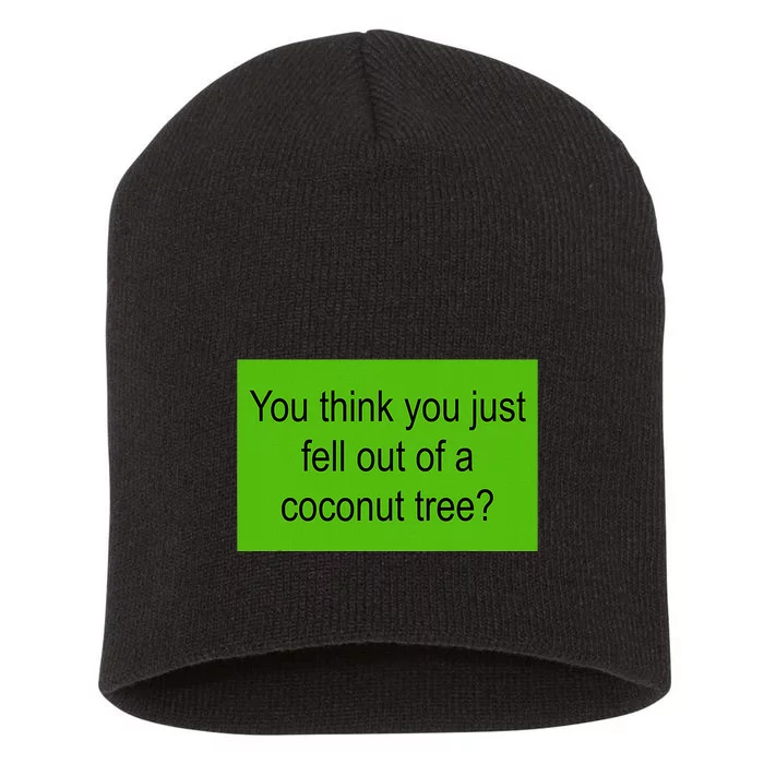 Kamala Coconut Tree Brat Green Meme Trend Gen Z Short Acrylic Beanie