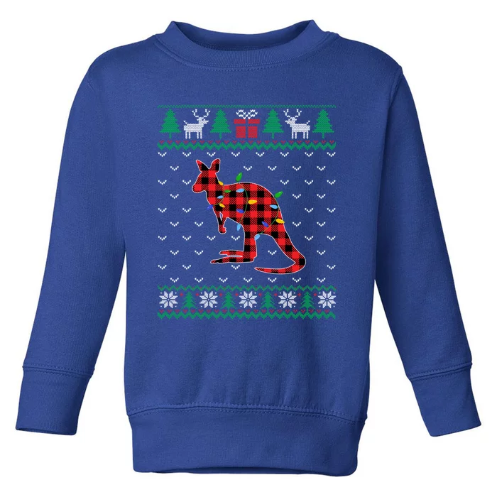 Kangaroo Christmas Tree Lights Decoration Xmas Sweater Ugly Funny Gift Toddler Sweatshirt