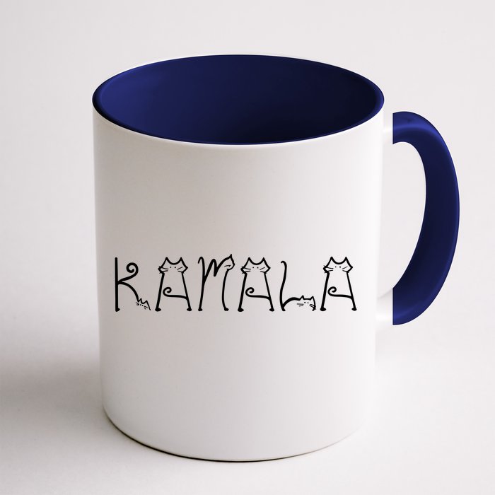 Kamala Cat Typography Alphabet Cats For Kamala Harris 2024 Front & Back Coffee Mug