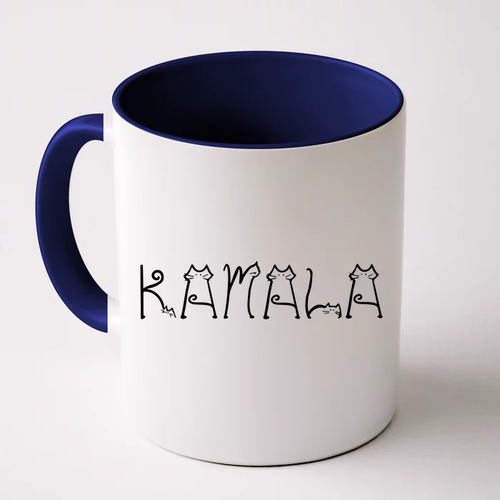 Kamala Cat Typography Alphabet Cats For Kamala Harris 2024 Front & Back Coffee Mug