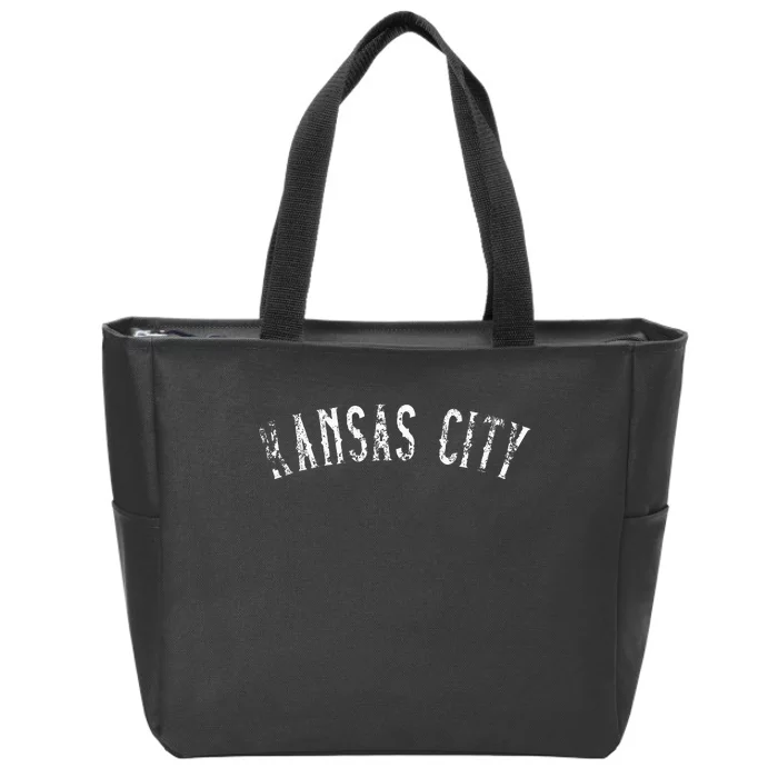 Kansas City Text Apparel Zip Tote Bag