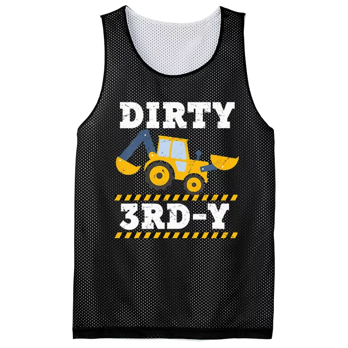 Kids Construction Truck 3rd Birthday Boy Excavator 3 Digger Mesh Reversible Basketball Jersey Tank