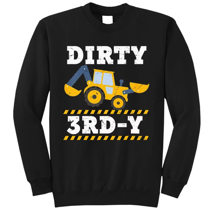 Kids Construction Truck 3rd Birthday Boy Excavator 3 Digger Tall Sweatshirt