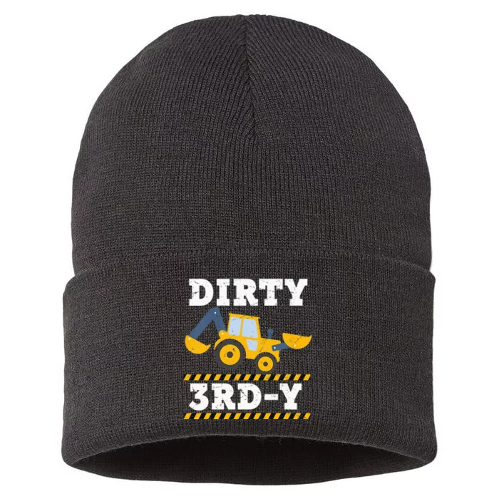 Kids Construction Truck 3rd Birthday Boy Excavator 3 Digger Sustainable Knit Beanie