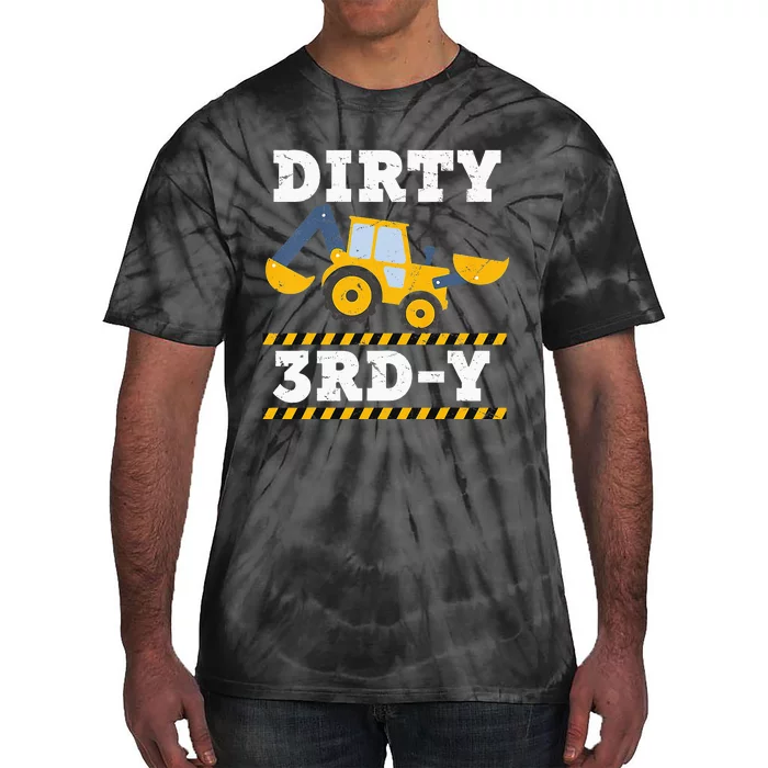 Kids Construction Truck 3rd Birthday Boy Excavator 3 Digger Tie-Dye T-Shirt