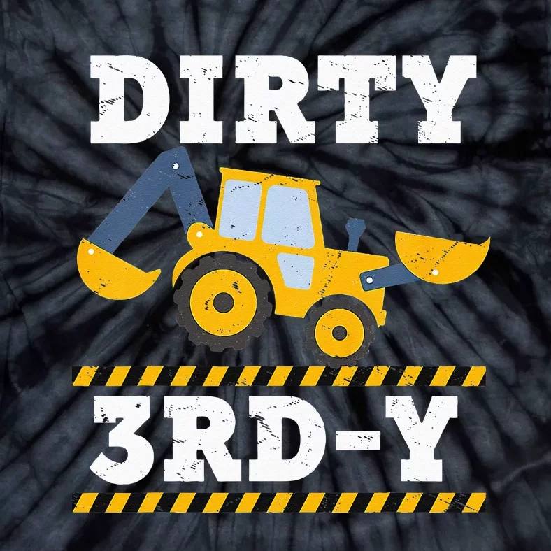 Kids Construction Truck 3rd Birthday Boy Excavator 3 Digger Tie-Dye T-Shirt