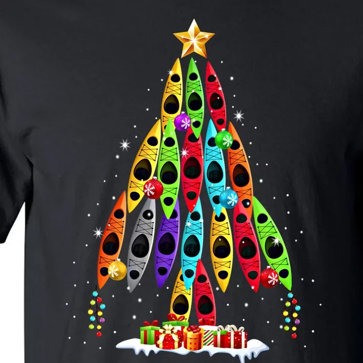 Kayak Christmas Tree Decor Xmas Kayaking For Kayaker Cool Gift Tall T-Shirt