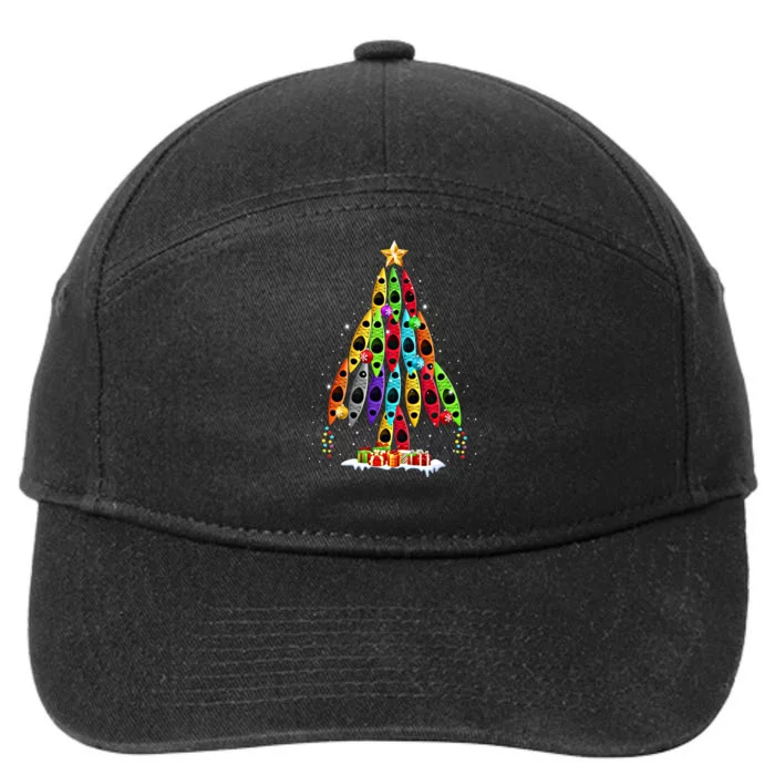 Kayak Christmas Tree Decor Xmas Kayaking For Kayaker Cool Gift 7-Panel Snapback Hat