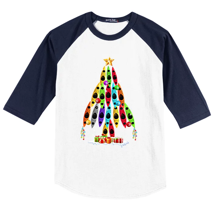 Kayak Christmas Tree Decor Xmas Kayaking For Kayaker Cool Gift Baseball Sleeve Shirt