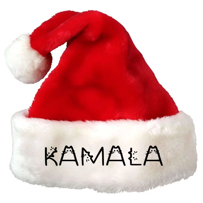 Kamala Cat Typography Alphabet Cats For Kamala Harris 2024 Premium Christmas Santa Hat