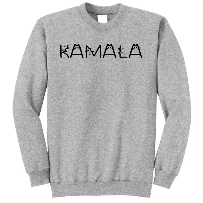 Kamala Cat Typography Alphabet Cats For Kamala Harris 2024 Tall Sweatshirt