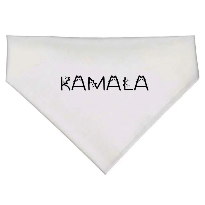 Kamala Cat Typography Alphabet Cats For Kamala Harris 2024 USA-Made Doggie Bandana