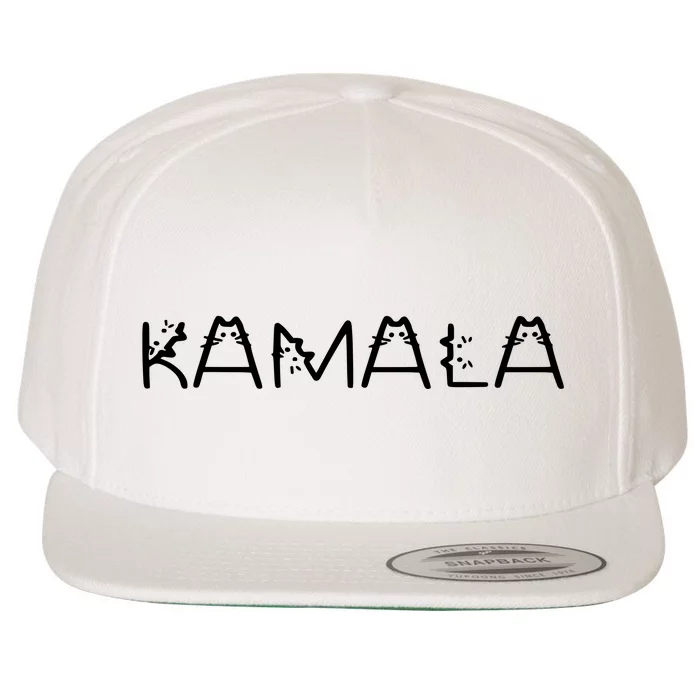 Kamala Cat Typography Alphabet Cats For Kamala Harris 2024 Wool Snapback Cap