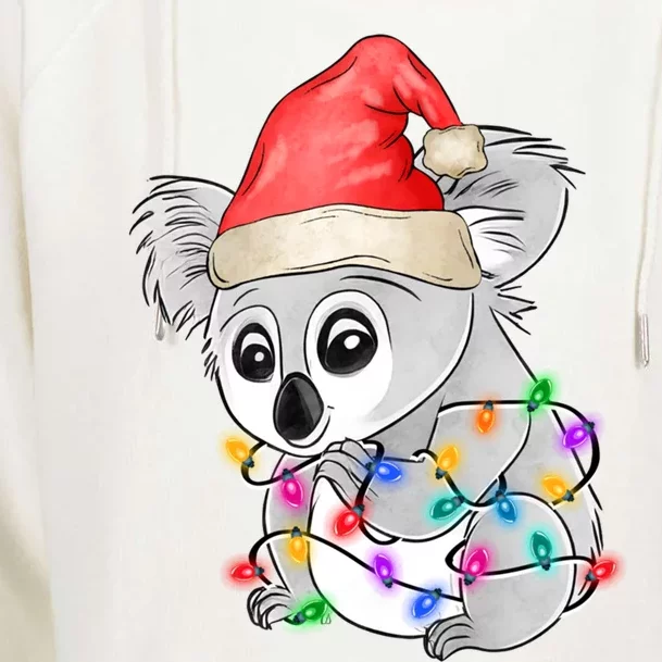 Koala Christmas Tree Light Tangled Pajama Xmas Graphic Great Gift Womens Funnel Neck Pullover Hood