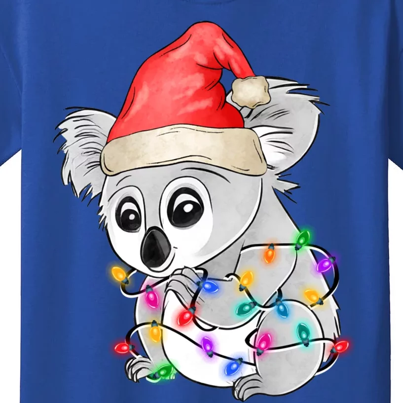 Koala Christmas Tree Light Tangled Pajama Xmas Graphic Great Gift Kids T-Shirt