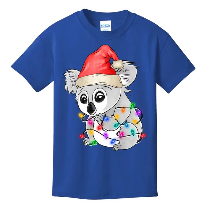 Koala Christmas Tree Light Tangled Pajama Xmas Graphic Great Gift Kids T-Shirt