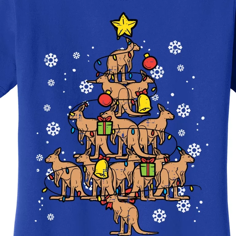 Kangaroo Christmas Tree Xmas Pajamas Pjs Australian Summer Gift Women's T-Shirt