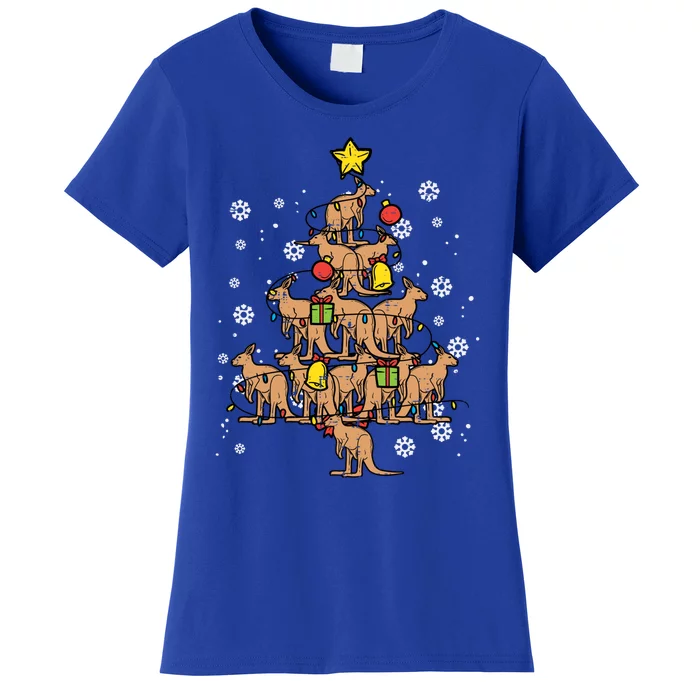 Kangaroo Christmas Tree Xmas Pajamas Pjs Australian Summer Gift Women's T-Shirt