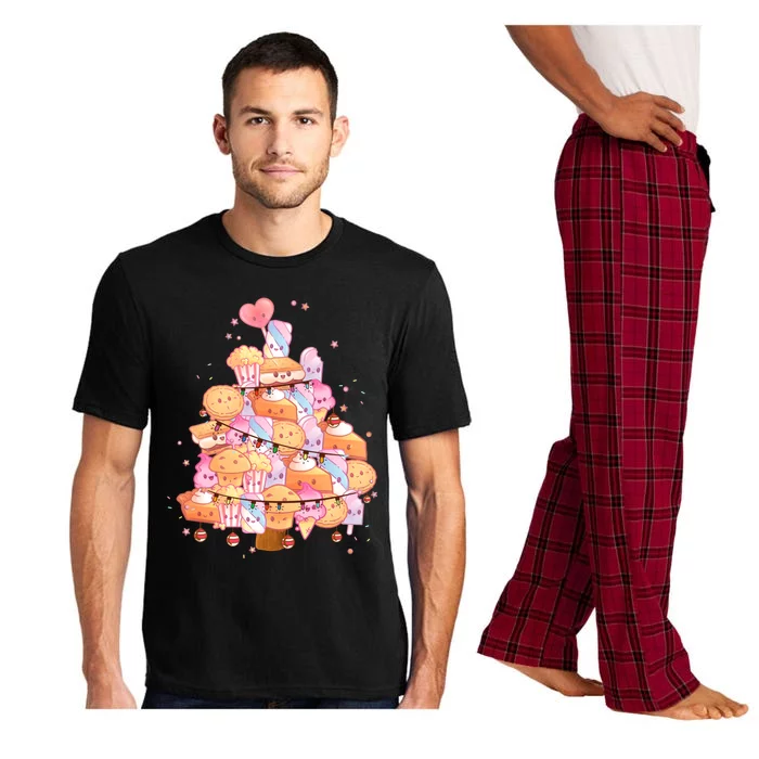 Kawaii Christmas Tree Made From Sweets And Cakes Cute Xmas Gift Pajama Set