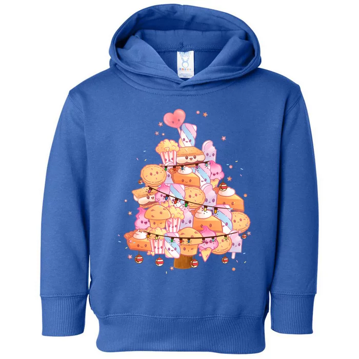 Kawaii Christmas Tree Made From Sweets And Cakes Cute Xmas Gift Toddler Hoodie