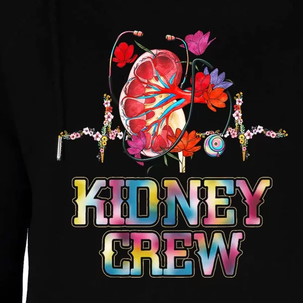 Kidney Crew Tech Nephrology Nurse Or Dialysis Technician Womens Funnel Neck Pullover Hood