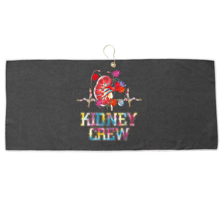 Kidney Crew Tech Nephrology Nurse Or Dialysis Technician Large Microfiber Waffle Golf Towel