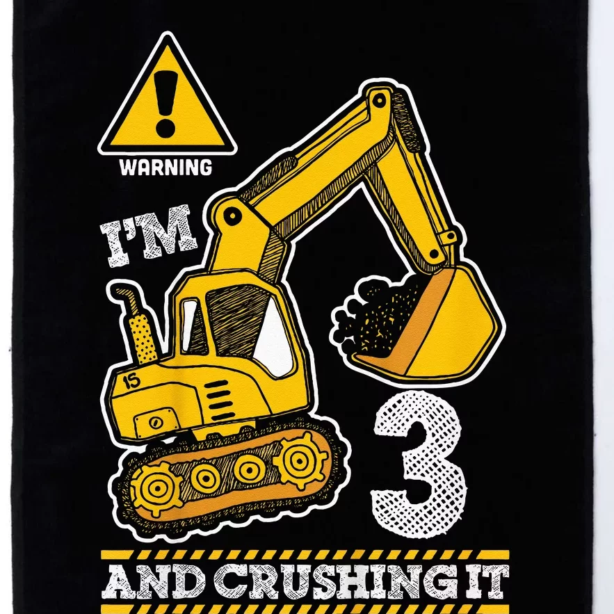 Kids Construction Truck 3rd Birthday 3 Years Old Digger Builder Platinum Collection Golf Towel