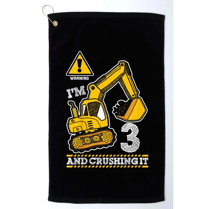 Kids Construction Truck 3rd Birthday 3 Years Old Digger Builder Platinum Collection Golf Towel