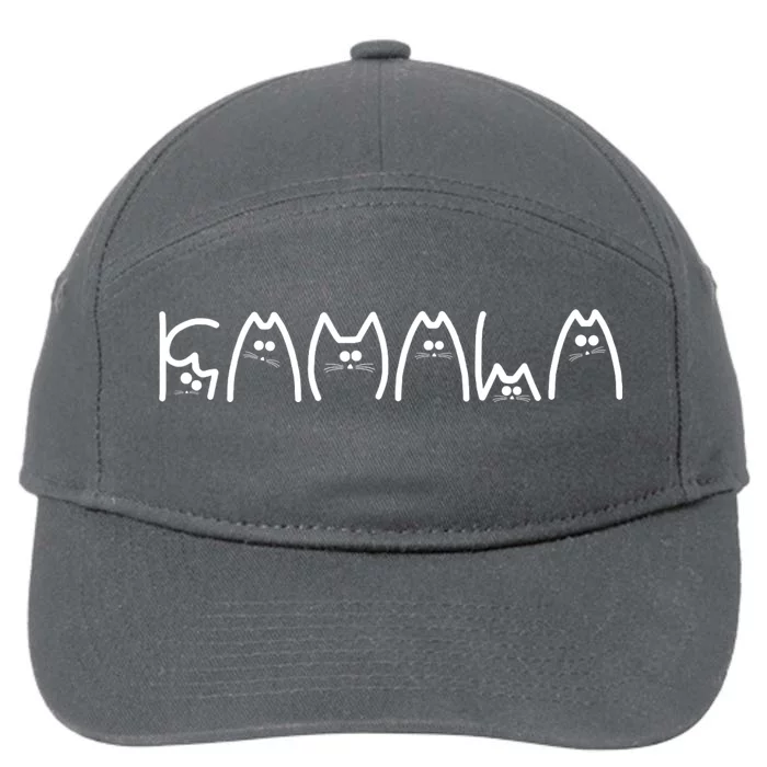 Kamala Cat Typography Alphabet Cute Funny 7-Panel Snapback Hat