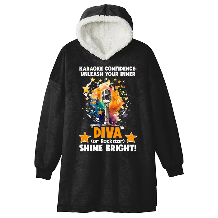 Karaoke Confidence Unleash Your Inner Diva Or Rockstar Hooded Wearable Blanket