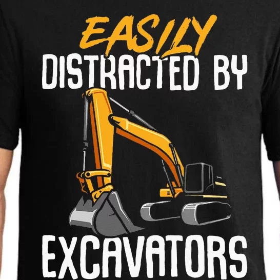 Kids Construction Vehicle Easily Distracted By Excavators Pajama Set