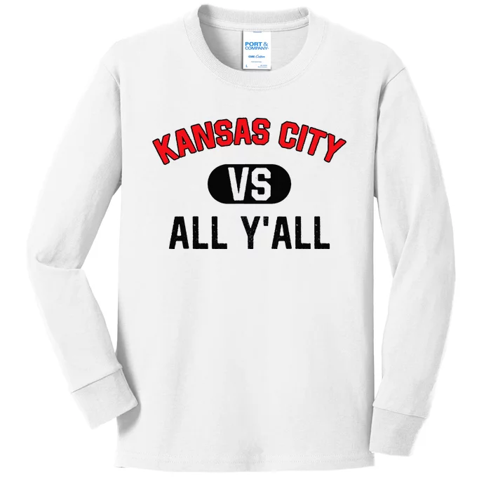 Kansas City Vs All YAll Funny Kansas City Kids Long Sleeve Shirt