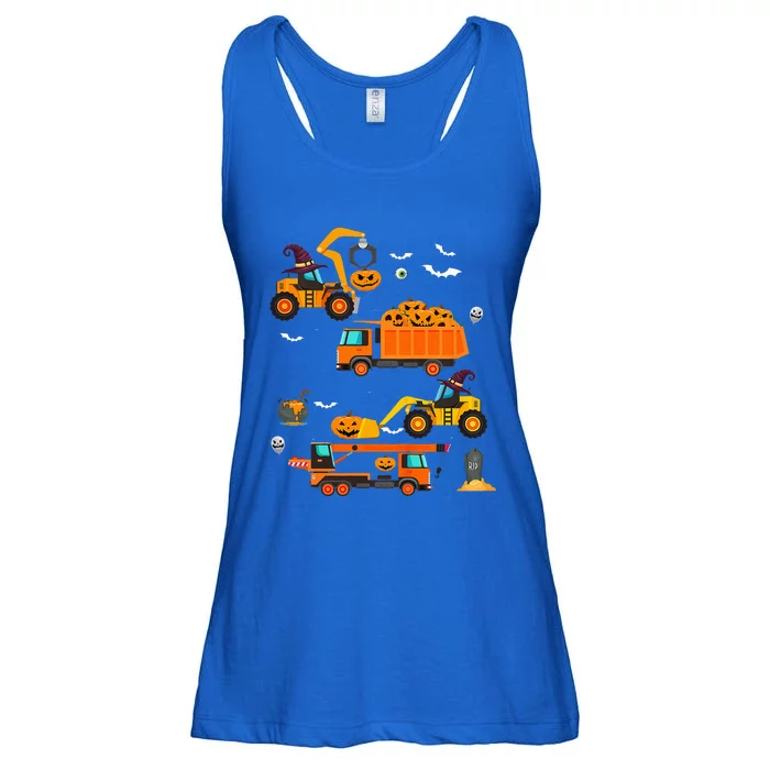 Kids Construction Vehicle Halloween Crane Truck Pumpkin Ladies Essential Flowy Tank