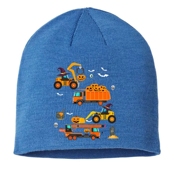 Kids Construction Vehicle Halloween Crane Truck Pumpkin 8 1/2in Sustainable Knit Beanie