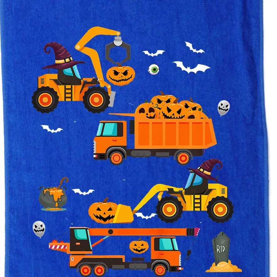 Kids Construction Vehicle Halloween Crane Truck Pumpkin Platinum Collection Golf Towel