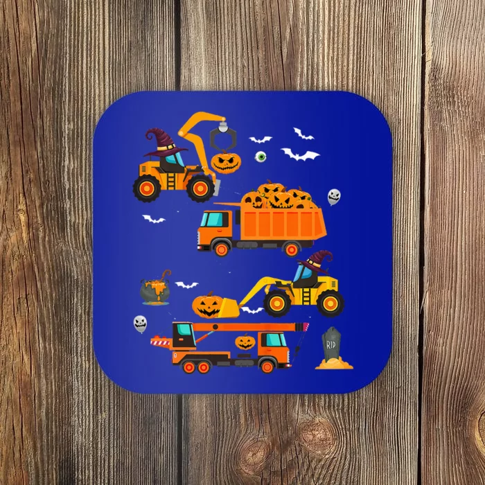 Kids Construction Vehicle Halloween Crane Truck Pumpkin Coaster