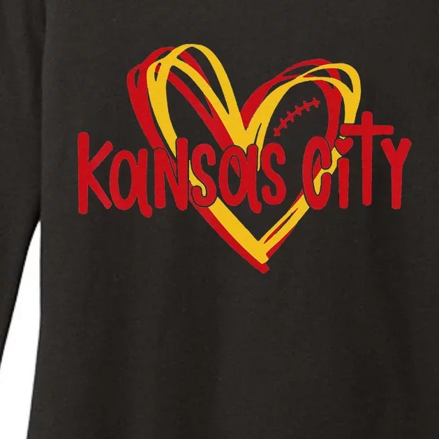 Kansas City Vintage Love Heart KC valentine day Womens CVC Long Sleeve Shirt