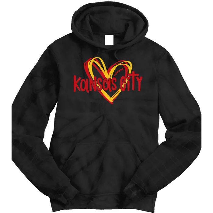 Kansas City Vintage Love Heart KC valentine day Tie Dye Hoodie