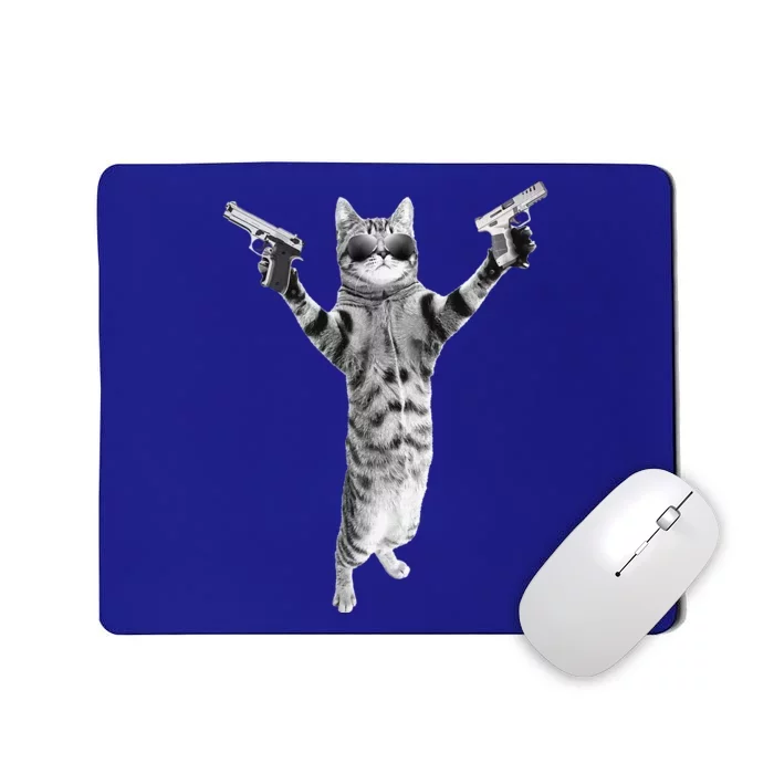 Kitty Cat With GunBirthday And Halloween Cat Costume Mousepad