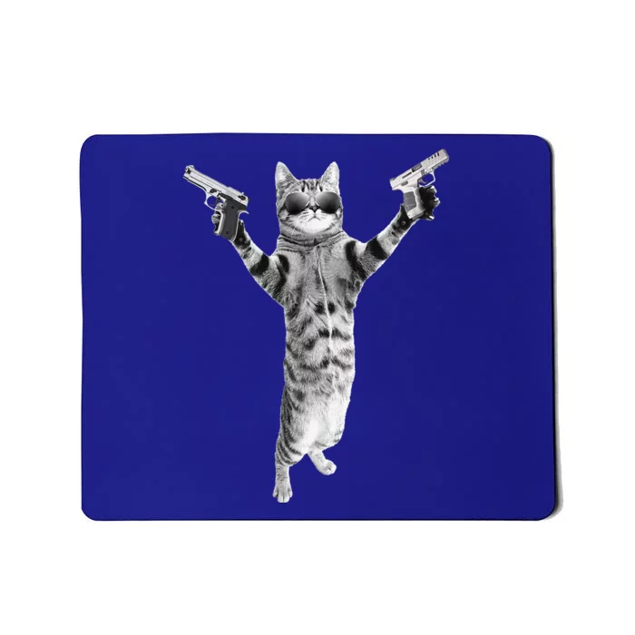 Kitty Cat With GunBirthday And Halloween Cat Costume Mousepad