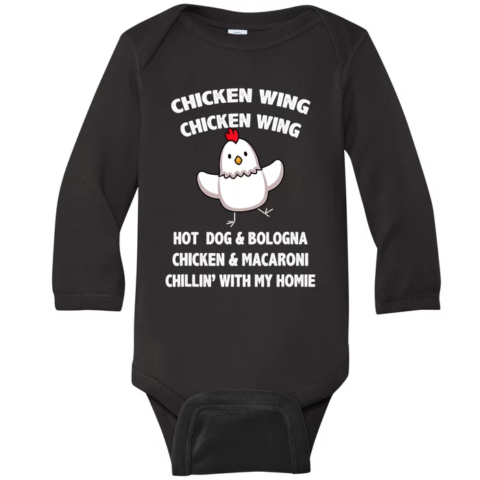 Kids Chicken Wing Chicken Wing Hot Dog And Bologna Toddlers Baby Long Sleeve Bodysuit