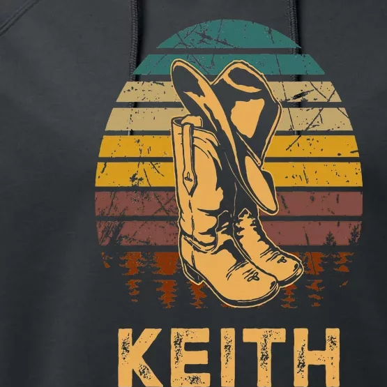 Keith Cowboy Wild West Personalized Team Keith Family Pride Performance Fleece Hoodie