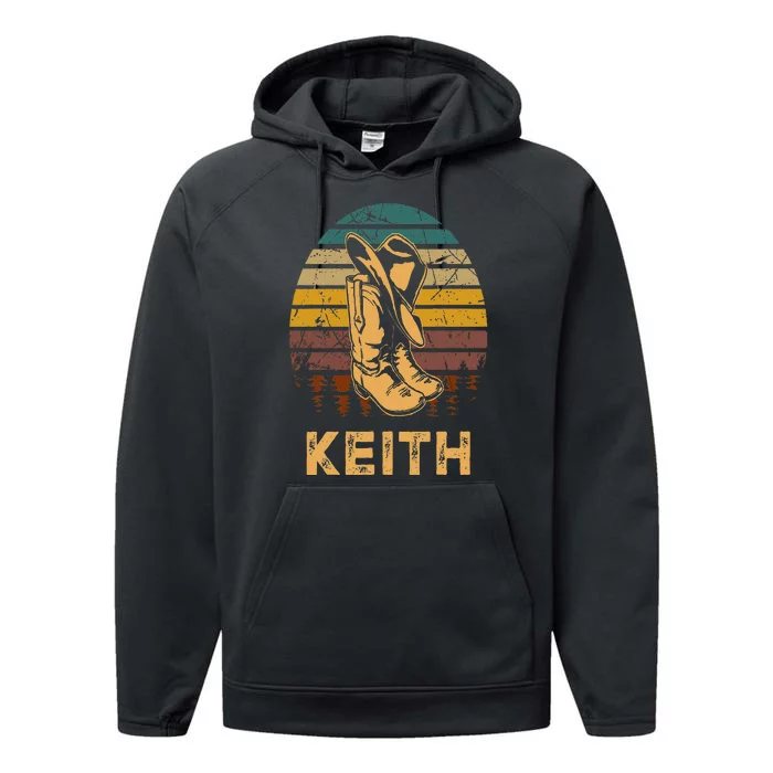 Keith Cowboy Wild West Personalized Team Keith Family Pride Performance Fleece Hoodie