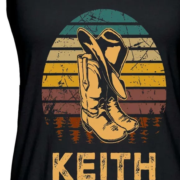 Keith Cowboy Wild West Personalized Team Keith Family Pride Ladies Essential Flowy Tank