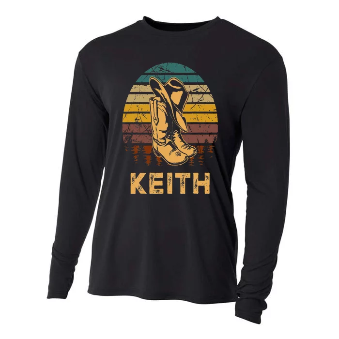 Keith Cowboy Wild West Personalized Team Keith Family Pride Cooling Performance Long Sleeve Crew