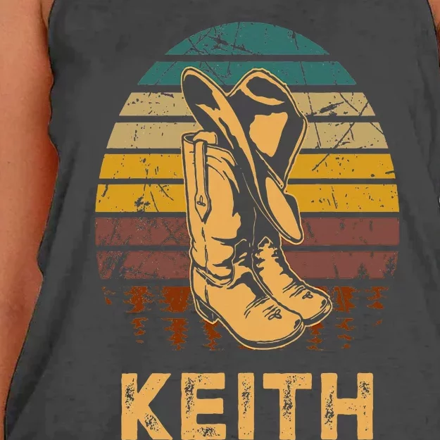 Keith Cowboy Wild West Personalized Team Keith Family Pride Women's Knotted Racerback Tank