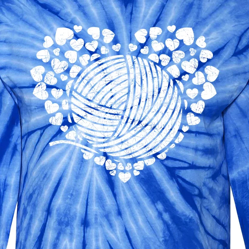 Knit Crocheter Yarn Knitter Crocheting Lover Heart Knitting Cool Gift Tie-Dye Long Sleeve Shirt