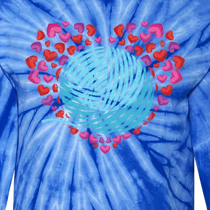 Knit Crocheter Yarn Knitter Crocheting Lover Heart Knitting Great Gift Tie-Dye Long Sleeve Shirt